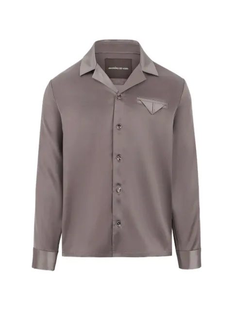 Manière De Voir Constant in taupe satin overshirt