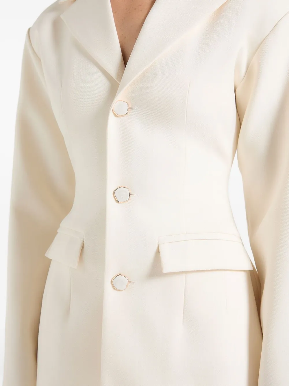 Manière De Voir Claire blazer met wijde schouders Beige