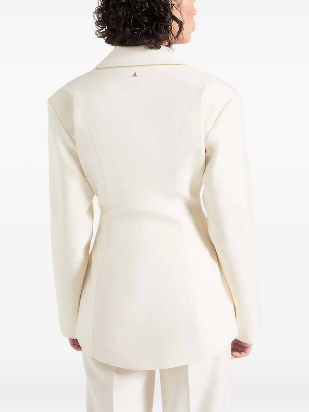 Manière De Voir Claire blazer met wijde schouders Beige
