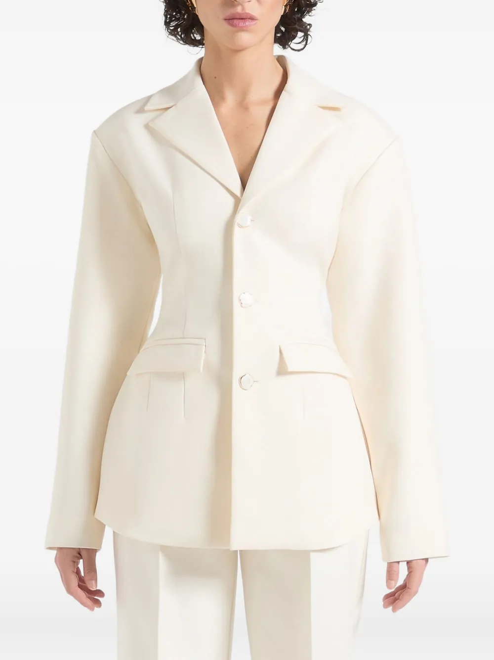 Manière De Voir Claire wide-shoulder blazer | Neutrals | Image 1
