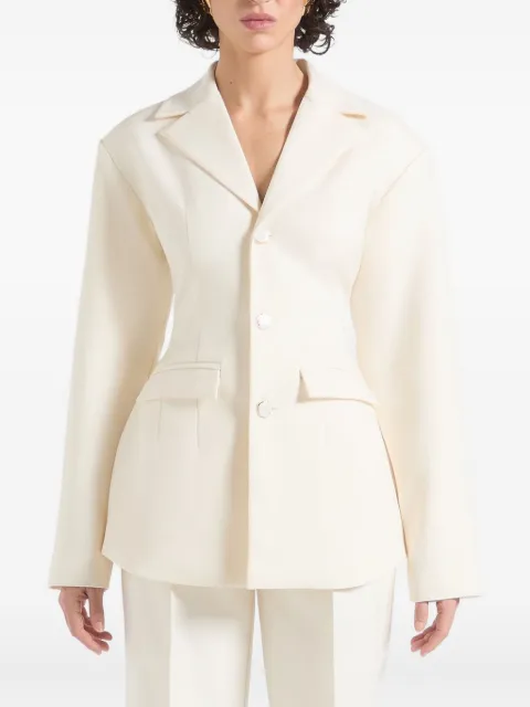 Manière De Voir Claire wide-shoulder belted-waist blazer