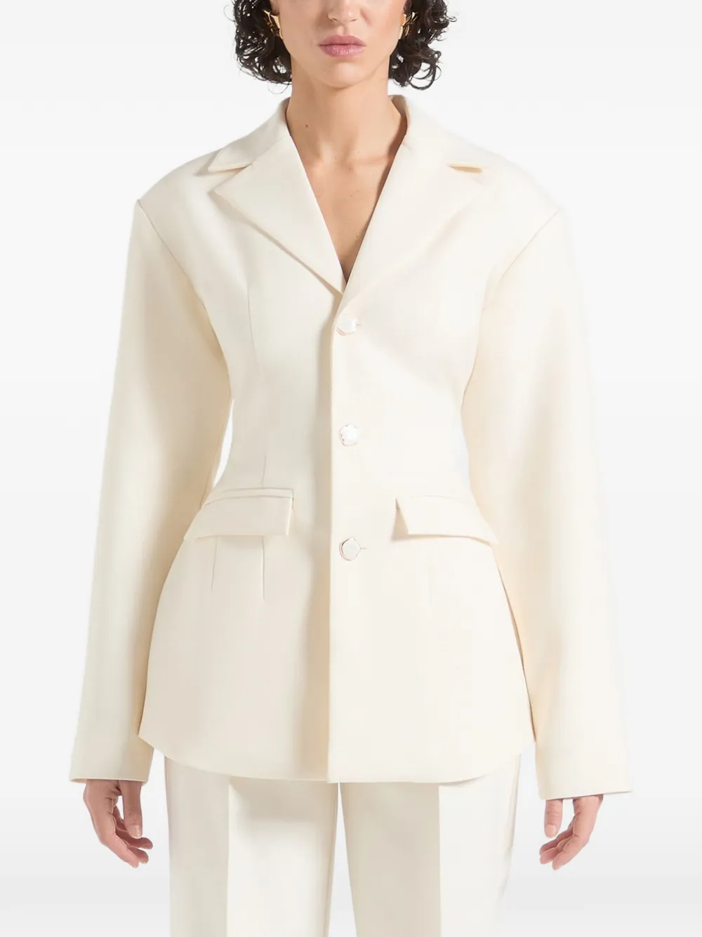 Manière De Voir Claire wide-shoulder blazer - Toni neutri