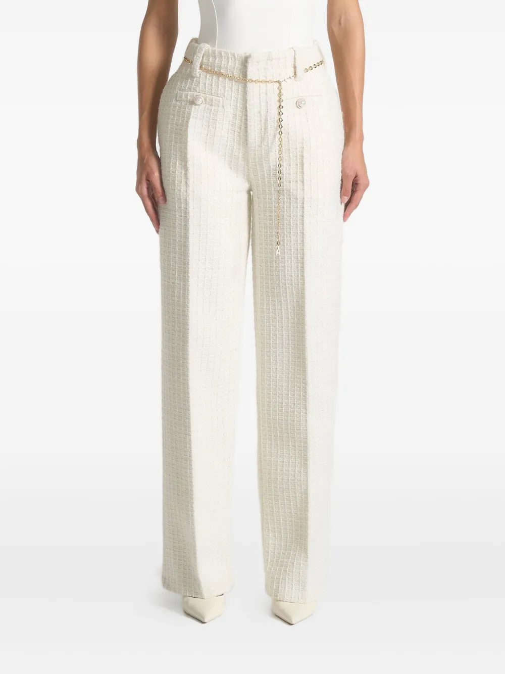 Manière De Voir Nathalie chain-embellished tweed trousers | Neutrals | Image 1