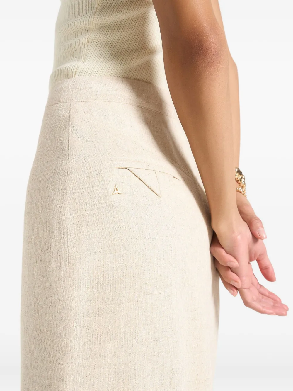 Manière De Voir Regine geplooide maxi-rok Beige