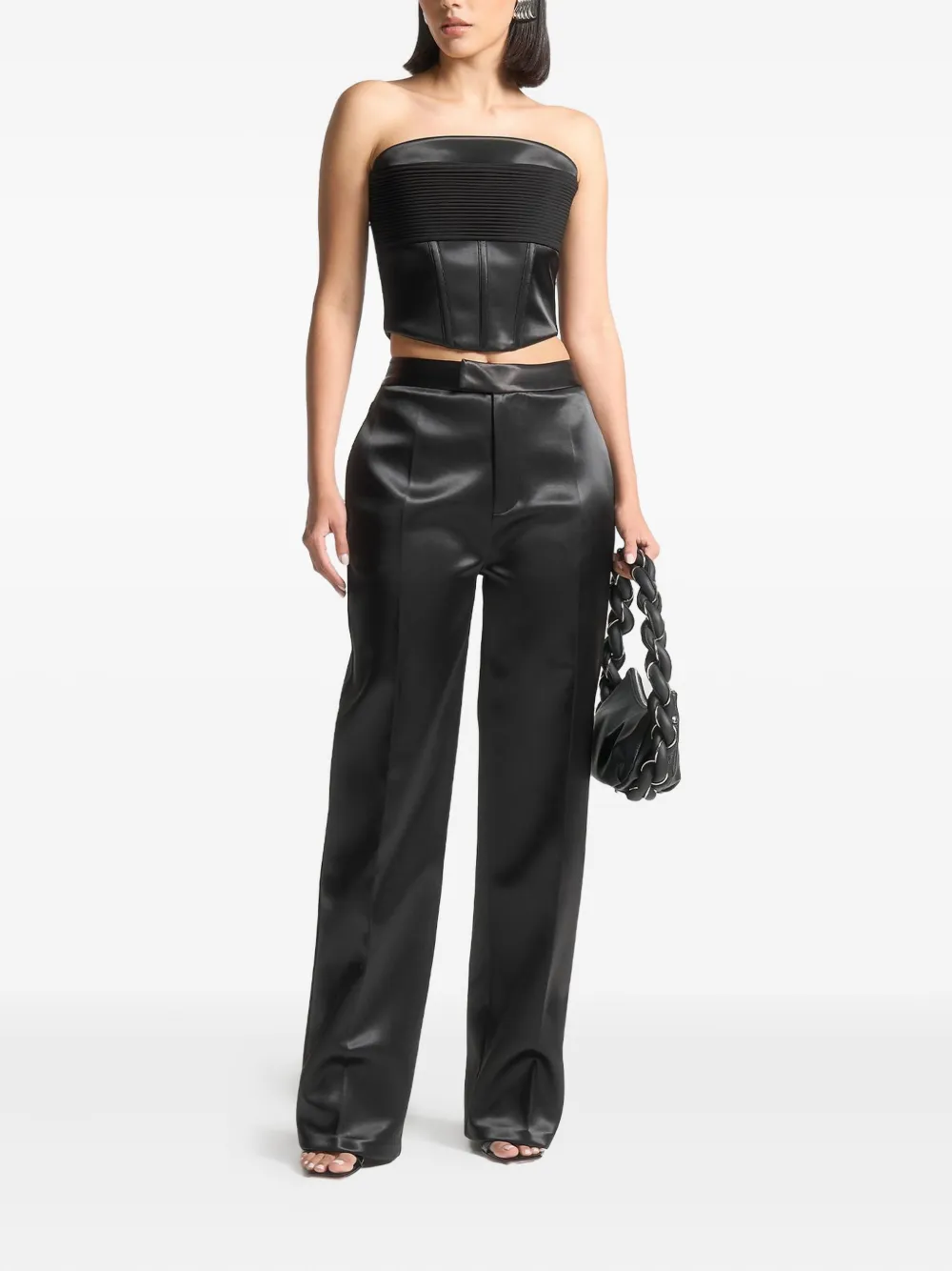 Manière De Voir Bella satin trousers | Straight-Leg Pants | Image 2