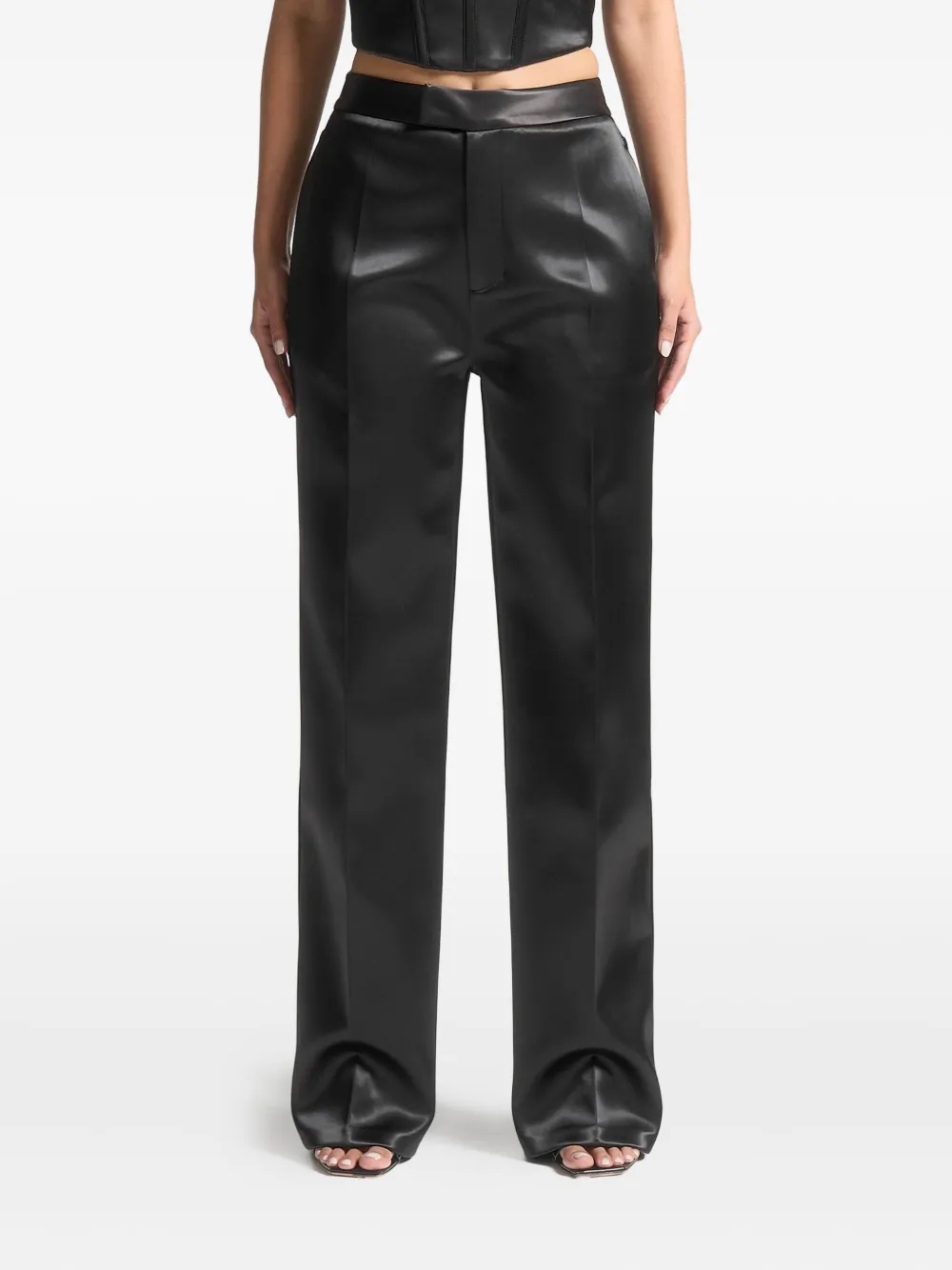 Manière De Voir Bella satin trousers | Black | Image 1