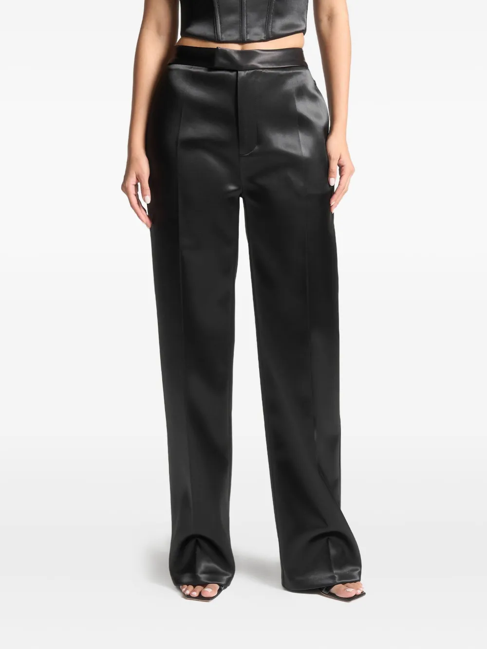 Manière De Voir Bella satijnen broek Zwart