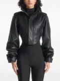 Manière De Voir Solange leather tacked-sleeve corset jacket - Black