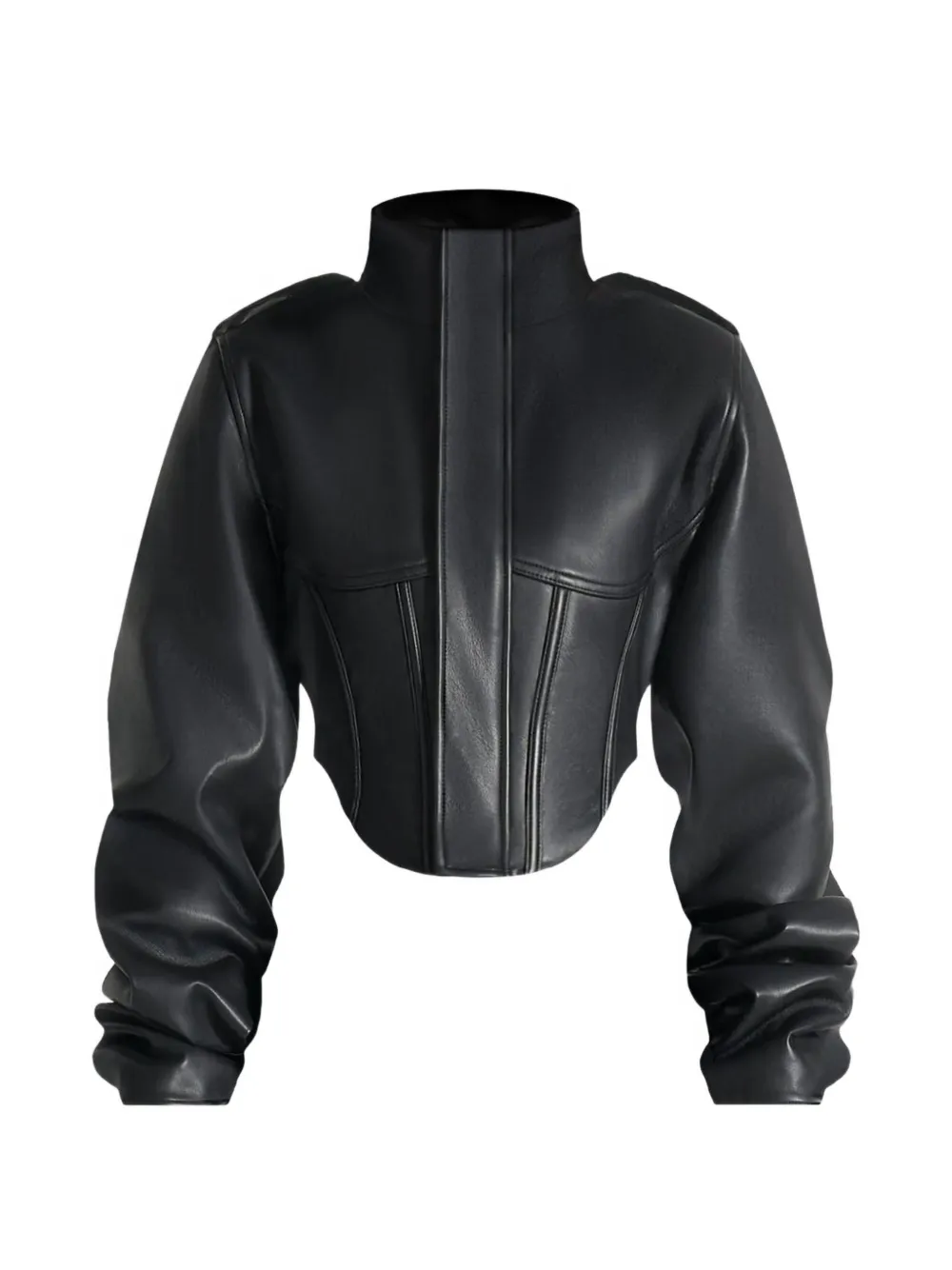 Manière De Voir corset-detail jacket - Nero