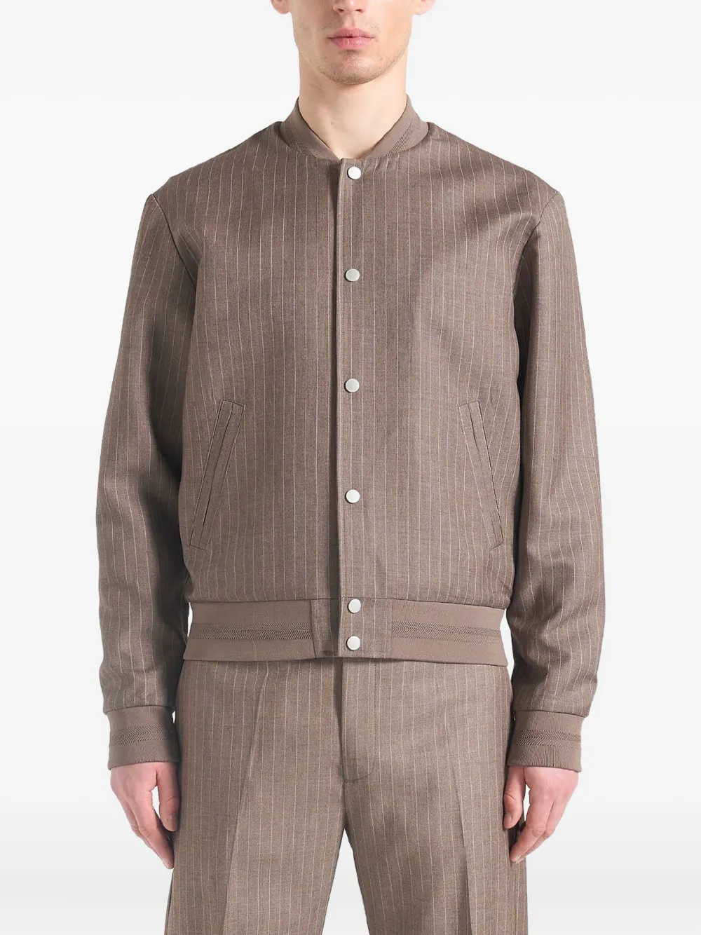 Savin pinstripe bomber jacket