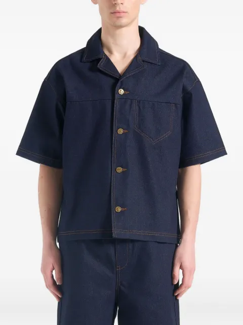 Manière De Voir revere collar denim shirt