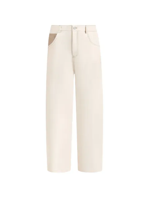 Manière De Voir Lazare in cream wide leg twill jeans