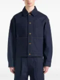 Manière De Voir Damien back-pleat denim jacket - Blue