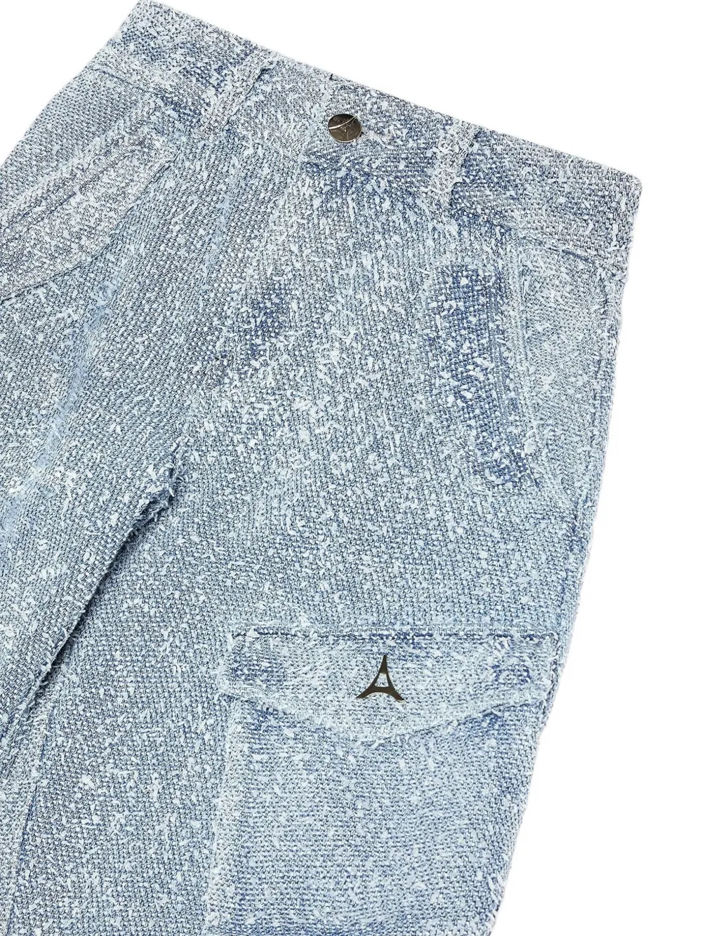 Manière De Voir Anne bouclé denim cargo broek Blauw