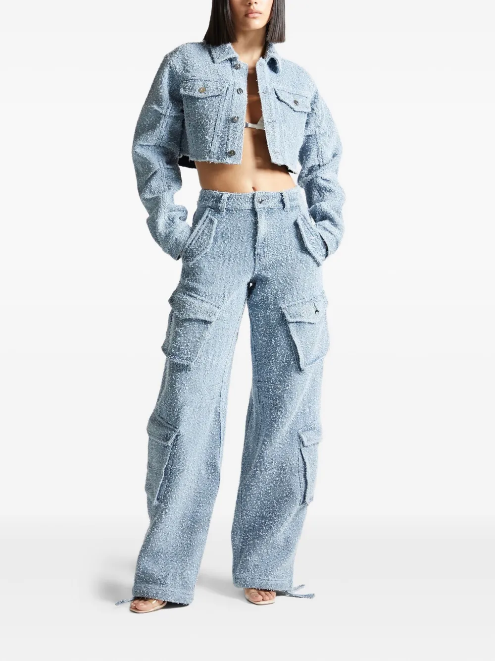 Manière De Voir Anne boucle denim cargo trousers | Wide-Leg Pants | Image 2