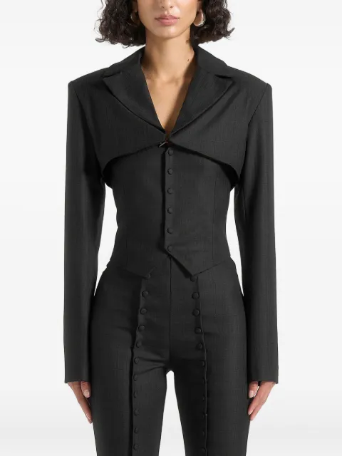 Manière De Voir Lise cropped tailored blazer & button detail bandeau
