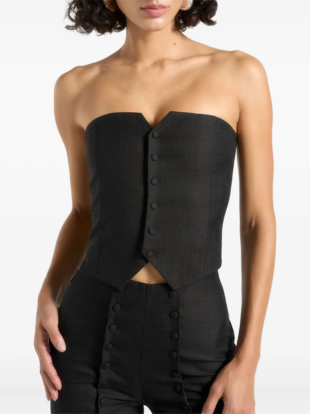 Manière De Voir Lise cropped tailored blazer set | Black | Image 1