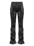Manière De Voir Caroline tacked leather flared trousers - Black