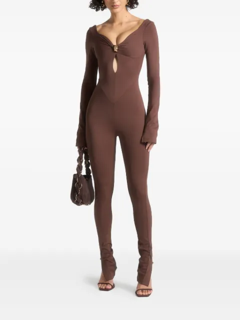 Manière De Voir twisted-neck split-cuff jumpsuit