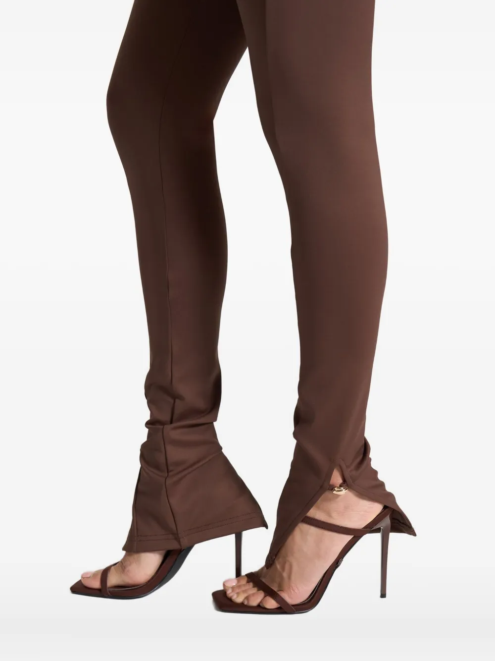 Manière De Voir Jumpsuit met gedraaide hals en cuffs met split Bruin