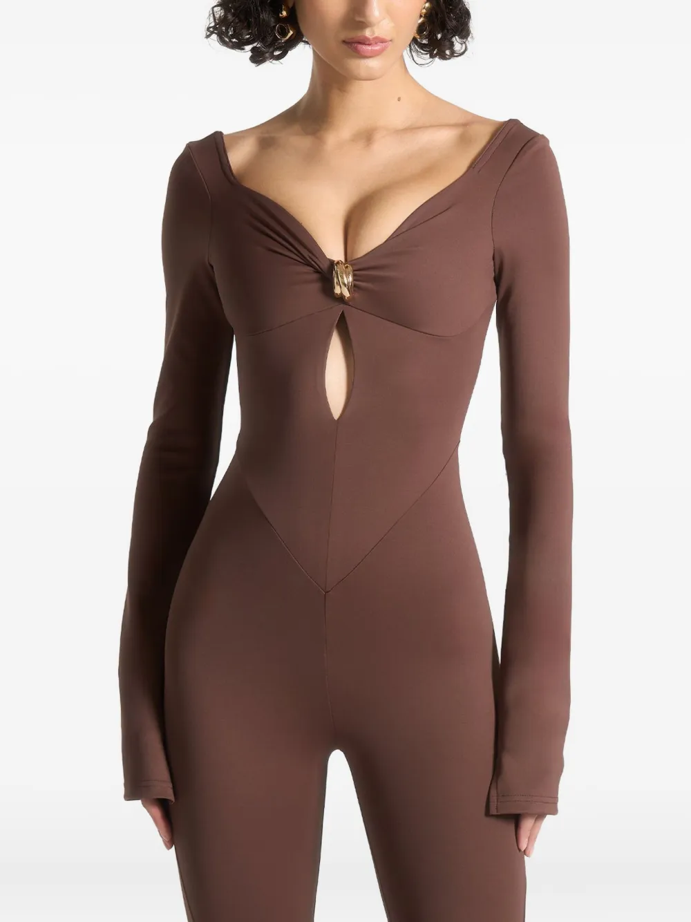 Manière De Voir twisted-neck split-cuff jumpsuit | Full Length | Image 2