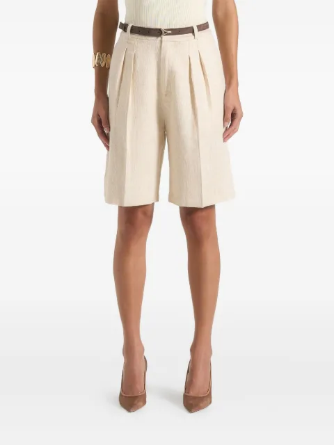 Manière De Voir Lorette double-pleat linen shorts