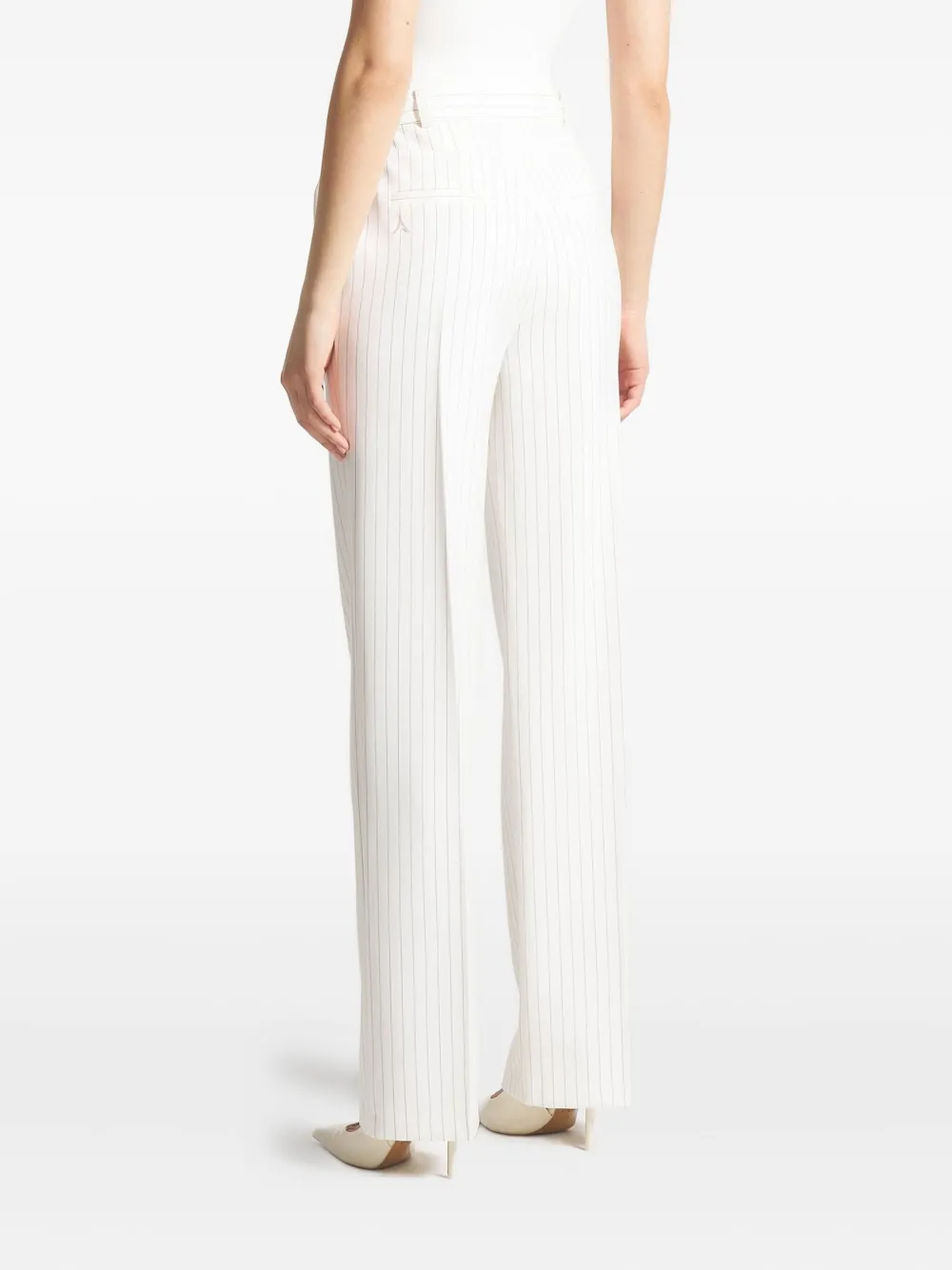Manière De Voir Aline geplooide broek met krijtstreep Wit