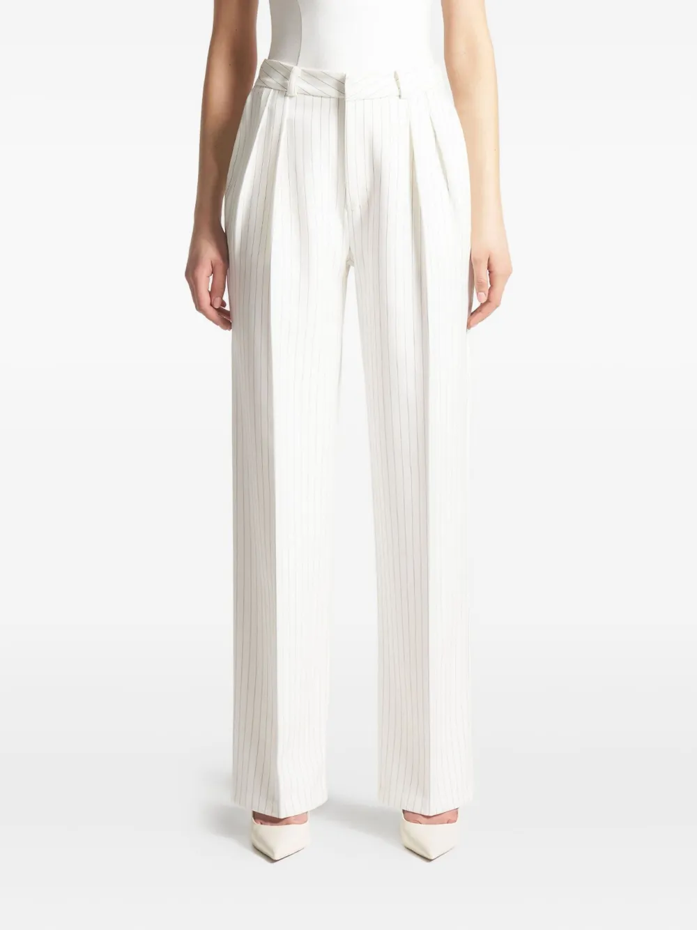 Aline pinstripe twin-pleat trousers