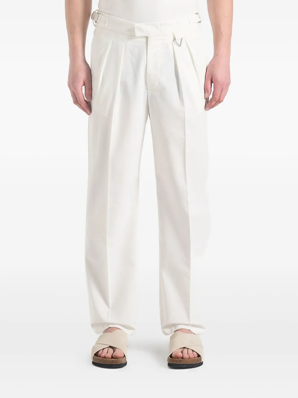 Manière De Voir Pierre twin-pleat linen trousers | ホワイト | Image 1