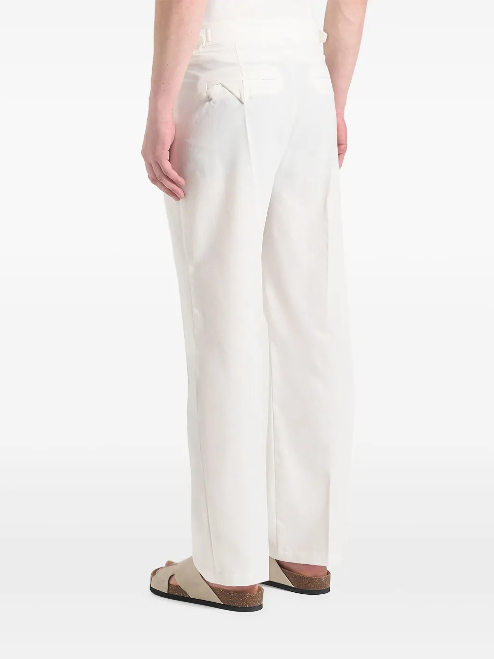 Manière De Voir Pierre Hatched linnen pantalon met plooien Wit