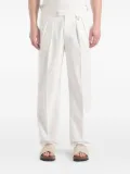 Manière De Voir Pierre pleated tailored linen trousers - White