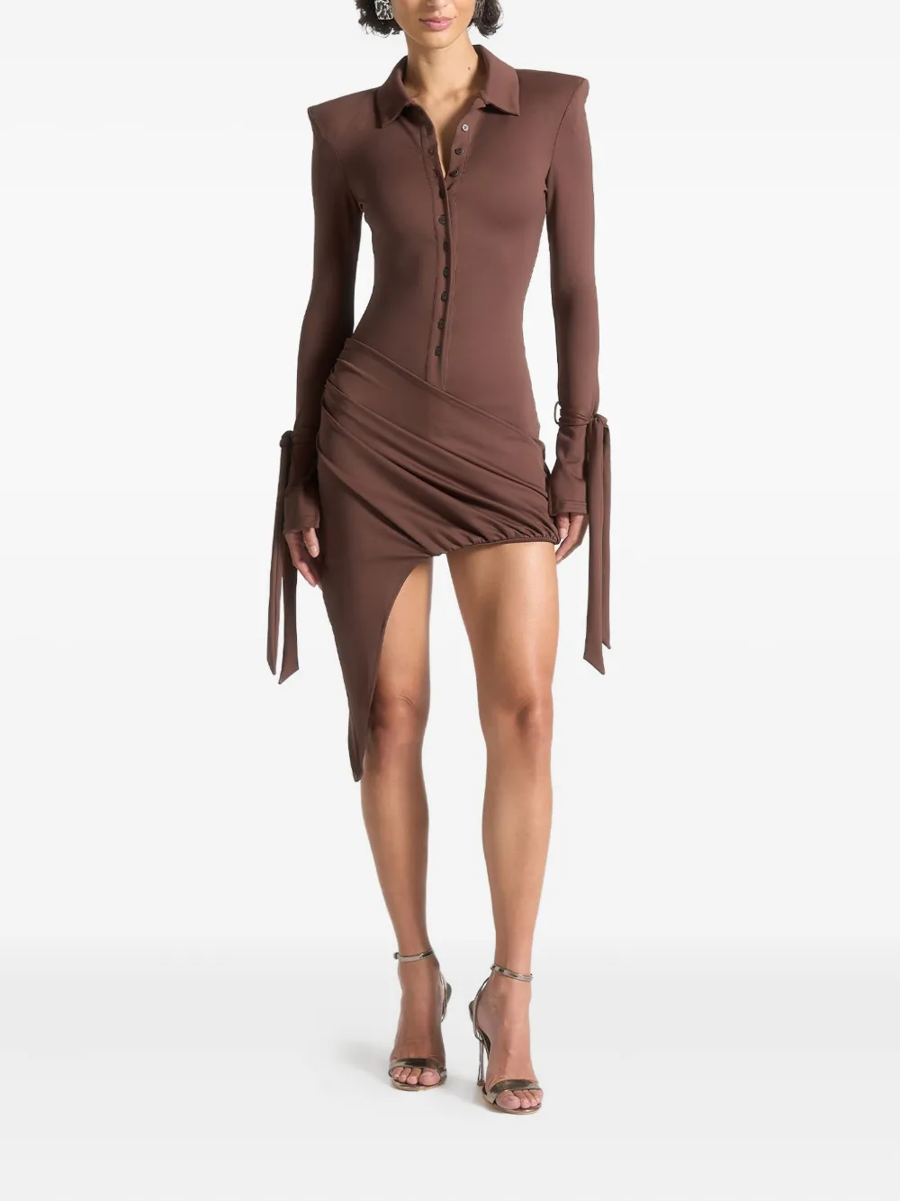 Manière De Voir Diane mini-jurk met knoopsluiting Bruin