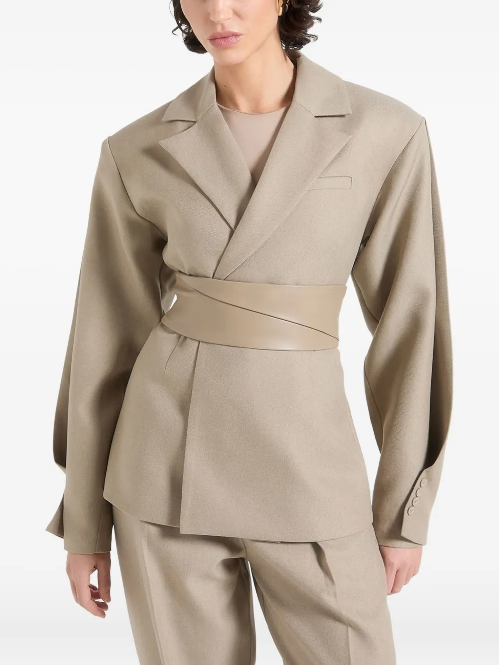 Manière De Voir Marie belted blazer | Neutrals | Image 1