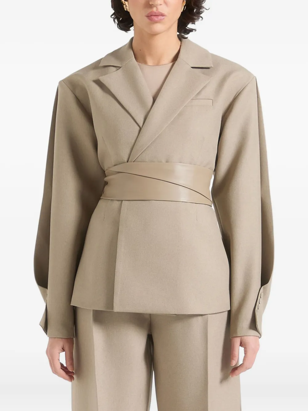 Manière De Voir Marie blazer met ceintuur Beige