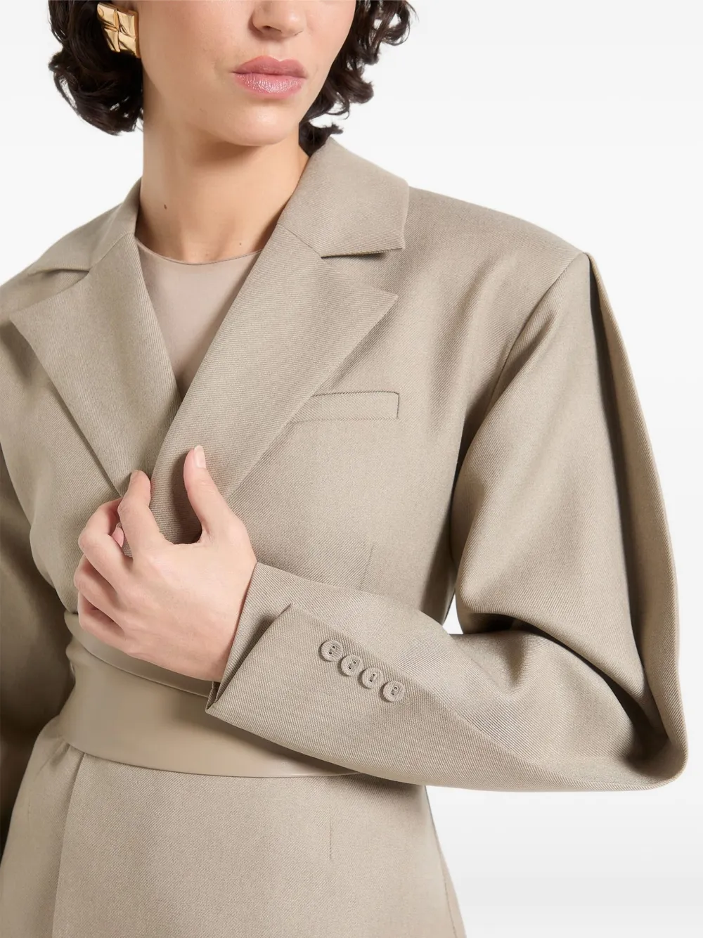 Manière De Voir Marie blazer met ceintuur Beige