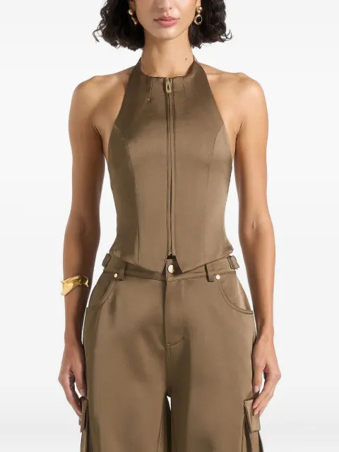 Manière De Voir zip-front halter top