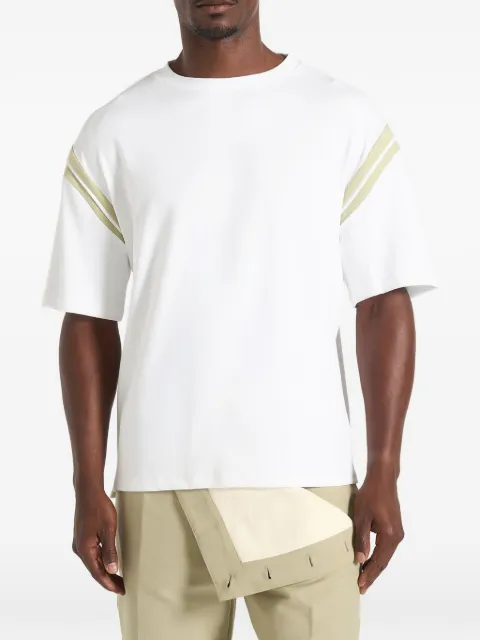 Manière De Voir Georges in off-white/sage varsity cotton T-shirt