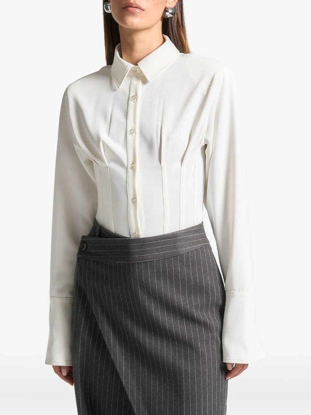 Manière De Voir Agnes corset shirt bodysuit | White | Image 1