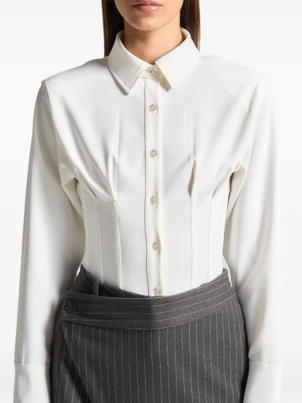 white dress shirt with corset Saphira Shirt Corset Maxi Dress / White | MESHKI
