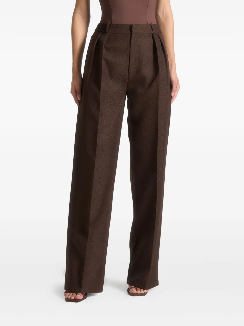 Manière De Voir Julie geplooide broek Bruin