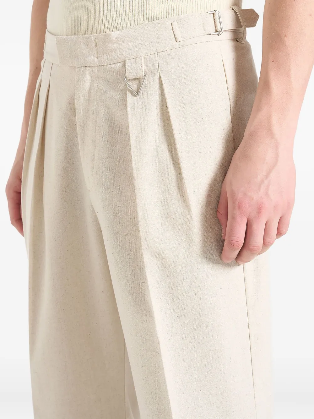 Manière De Voir Pierre broek met geplooid detail Beige