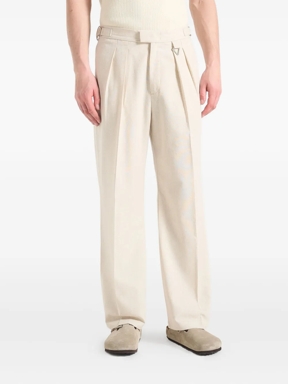 Manière De Voir Pierre broek met geplooid detail Beige