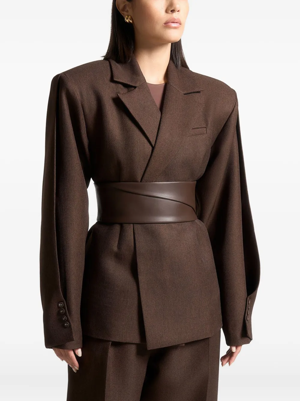 Manière De Voir Blazer met gedraaide mouwen Bruin