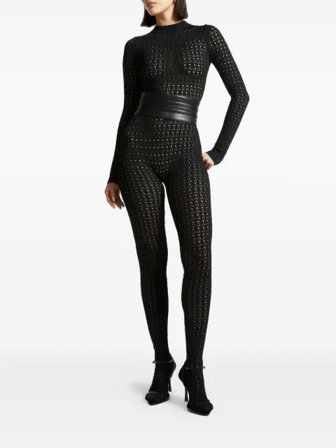 Manière De Voir pointelle knit belted jumpsuit