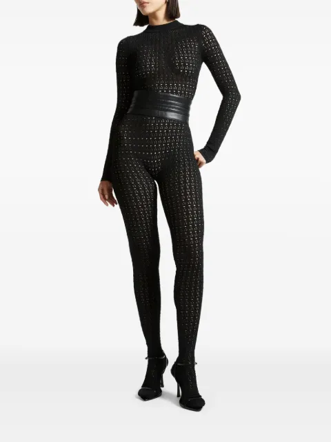 Manière De Voir pointelle knit belted jumpsuit