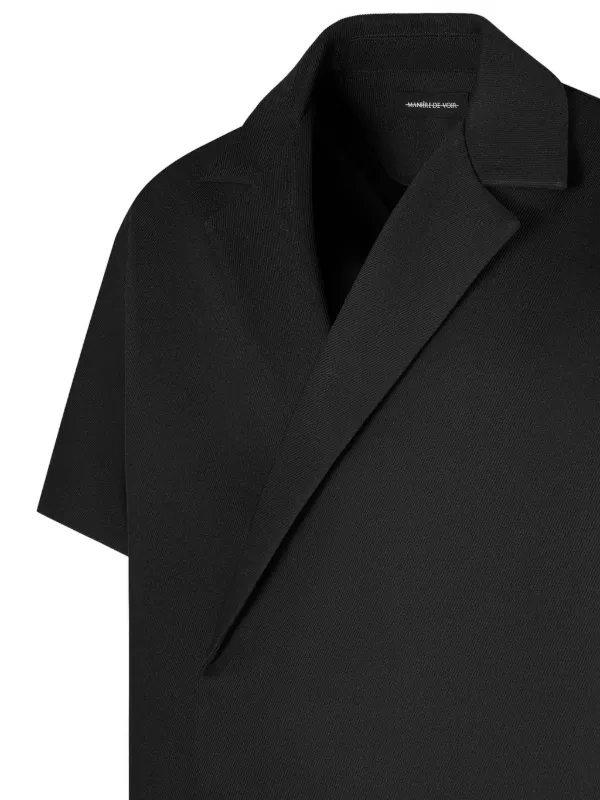 Abel boxy twill double-breasted shirt
