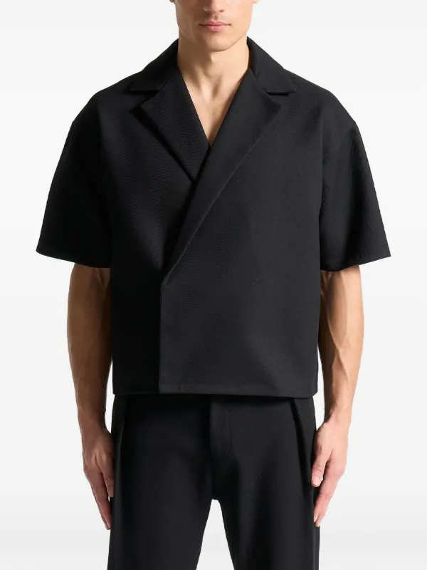 Abel boxy twill double-breasted shirt