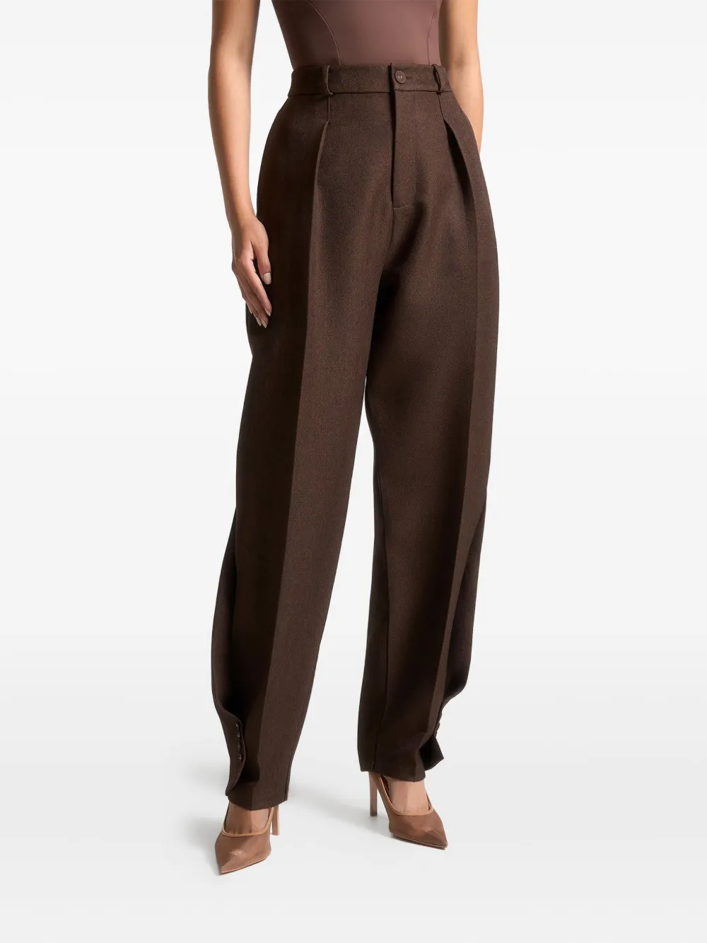 Manière De Voir Sophie twist-detail trousers | Brown | Image 1