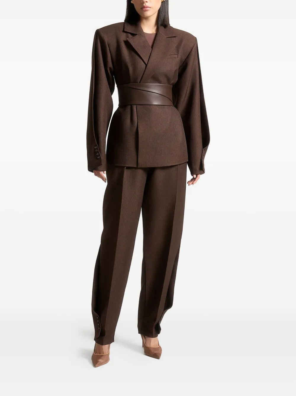 Manière De Voir Sophie twist-detail trousers | Tapered Pants | Image 2