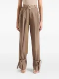 Manière De Voir Suzanne oversized-belt ankle-tie tailored trousers - Neutrals